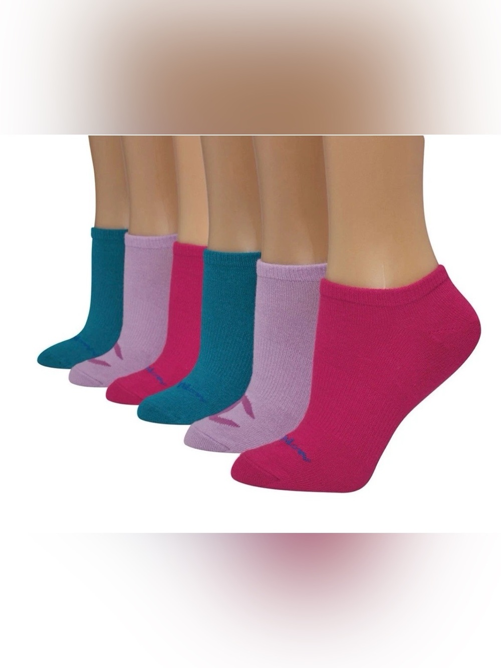 Champion Women’s Super Low No Show Sock 6 Pack Multicolor Shoe Size 5-9